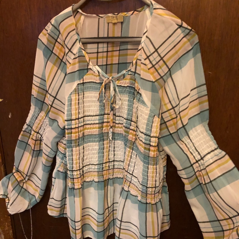 Women’s plaid blouse multi colored
